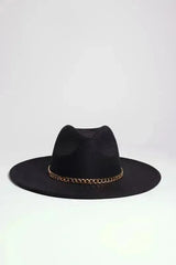 Chain Belt Fedora Hat - Suede-Like Polyester Hat | Femstylo