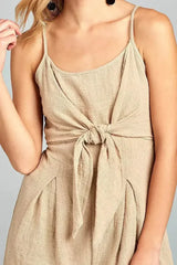 Women's Front Tie Tank Romper with Open back - Femstylo
