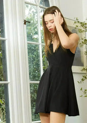 Women's V-Neck Spaghetti Strap Cocktail Dress - Femstylo