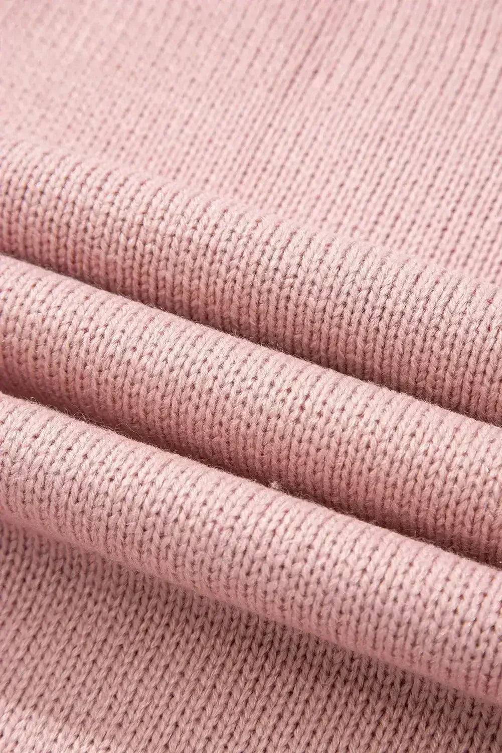 Pink Sweet Bow Drop Sleeve Round Neck Sweater - Femstylo