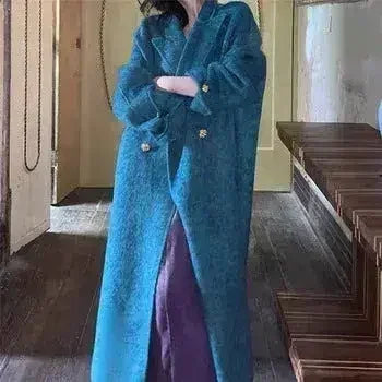 Water Ripple Cashmere Women's Long Reversible Coat – Luxury & - Femstylo