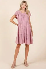 Mittoshop Lace Detail Ruffled Button Down Tiered Dress - Femstylo