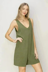 HYFVE V-Neck Sleeveless Romper with Pockets - Femstylo