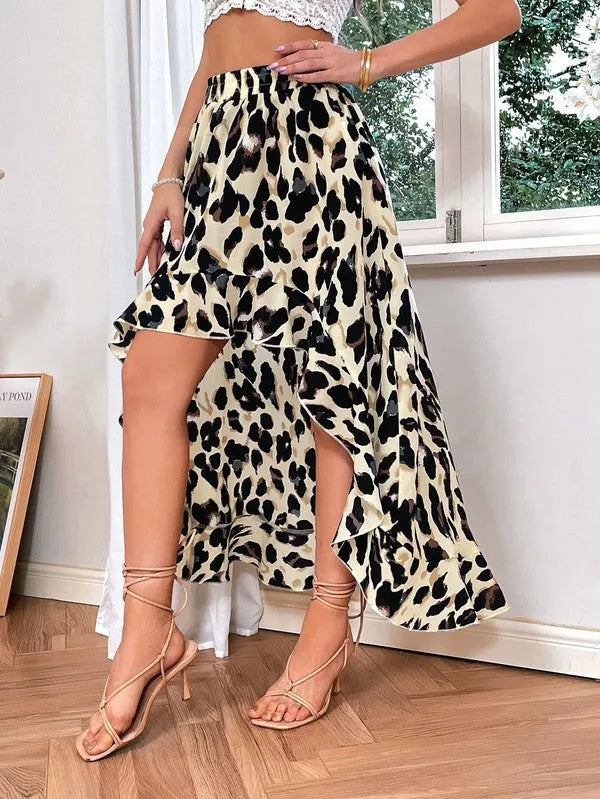 High low ruffle skirt