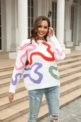 Multi Color Swirl Sweater - Femstylo