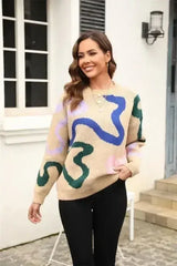 Multi Color Swirl Sweater - Femstylo