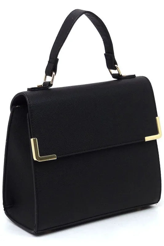 Vegan Leather Satchel - Top Handle Crossbody Bag | Femstylo