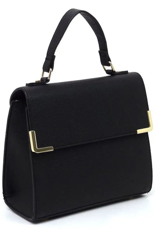 Vegan Leather Satchel - Top Handle Crossbody Bag | Femstylo