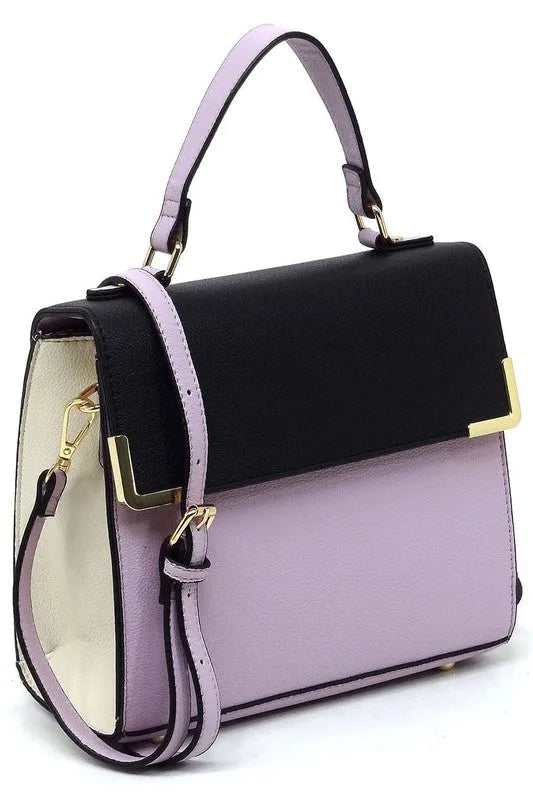 Vegan Leather Satchel - Top Handle Crossbody Bag | Femstylo