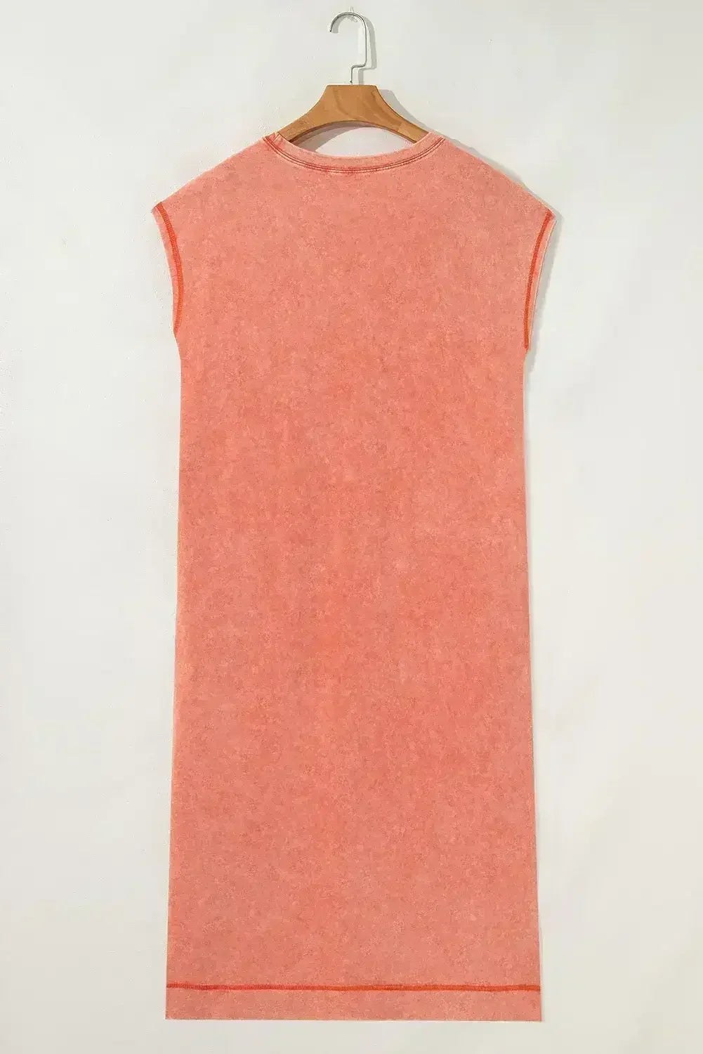 Carrot Mineral Wash Pocketed T-shirt Dress - Femstylo