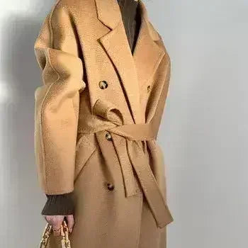 Water Ripple Cashmere Women's Long Reversible Coat – Luxury & - Femstylo