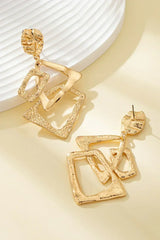 Gold Geometric Alloy Dangle Earrings – Femstylo