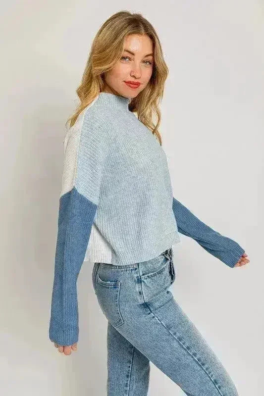 Color Block Oversize Sweater – Bold & Cozy Winter Knit - Femstylo