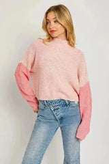 Color Block Oversize Sweater – Bold & Cozy Winter Knit - Femstylo