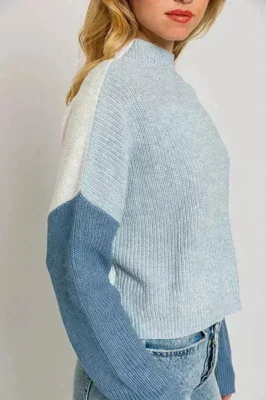Color Block Oversize Sweater – Bold & Cozy Winter Knit - Femstylo