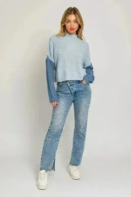 Color Block Oversize Sweater – Bold & Cozy Winter Knit - Femstylo