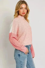 Color Block Oversize Sweater – Bold & Cozy Winter Knit - Femstylo