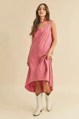 Aemi + Co High-Low Hem Scoop Neck Midi Tank Dress - Femstylo