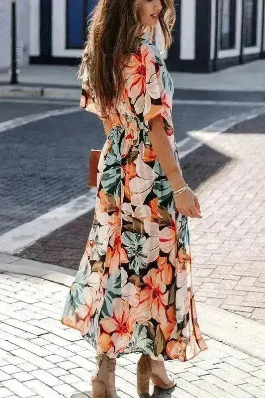 Floral midi dress - Femstylo