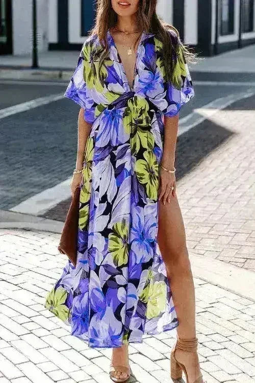 Floral midi dress - Femstylo