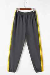 Dark Grey Rainbow Striped Jogger Sweatpants
