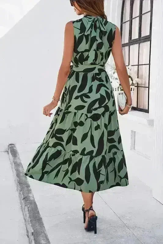 Halter Tie back midi dress - Femstylo