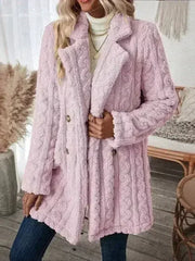 Sherpa long button front coat - Femstylo