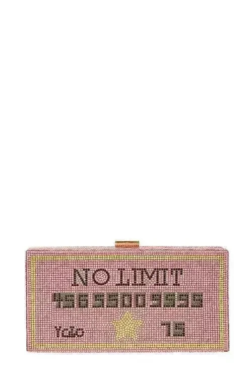 NO LIMIT YOLO Credit Card Rhinestone Clutch - Femstylo