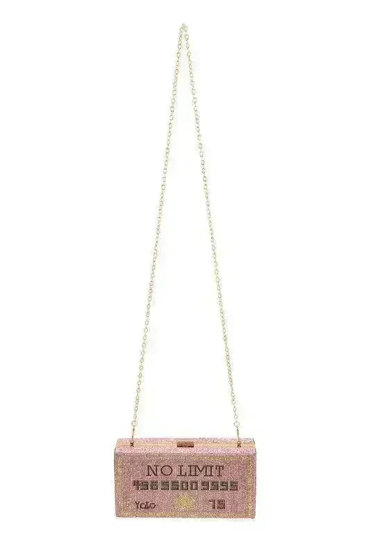 NO LIMIT YOLO Credit Card Rhinestone Clutch - Femstylo
