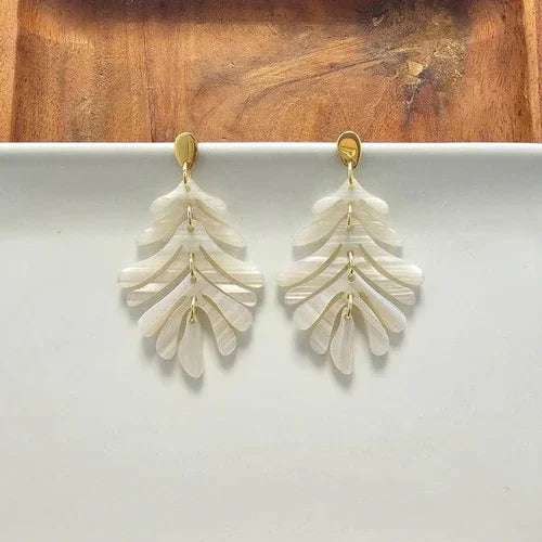 Petite Palm Earrings - Seashell