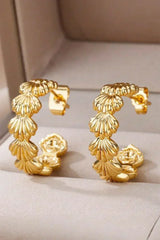 Gold Shell Hoop Alloy Earrings – Coastal Elegance | Femstylo