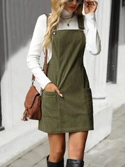 Texture Sleeveless Mini Dress with Pockets - Femstylo