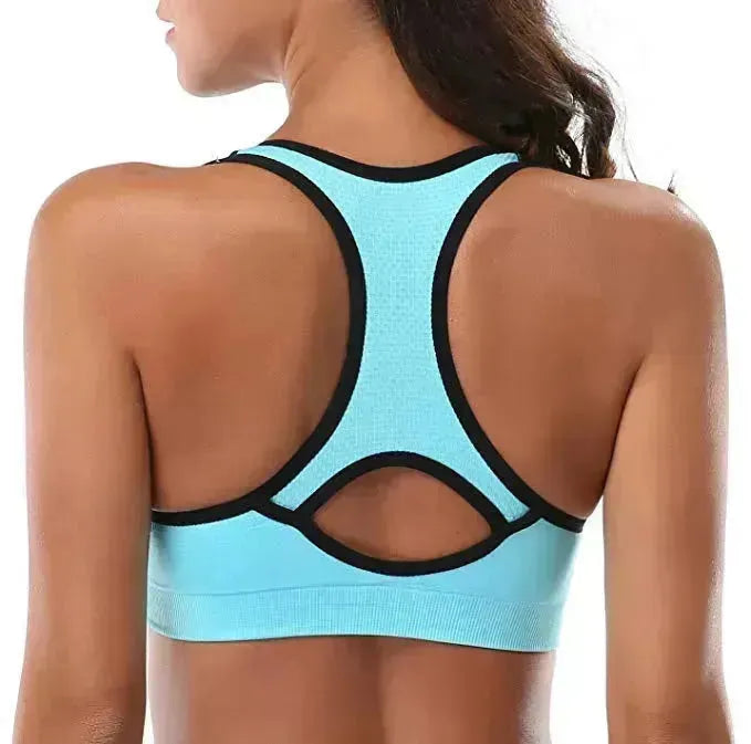 Women’s Stylish Racerback Athletic Sports Bra | Padded Seamless High I