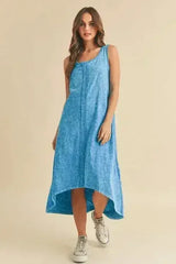 Aemi + Co High-Low Hem Scoop Neck Midi Tank Dress - Femstylo