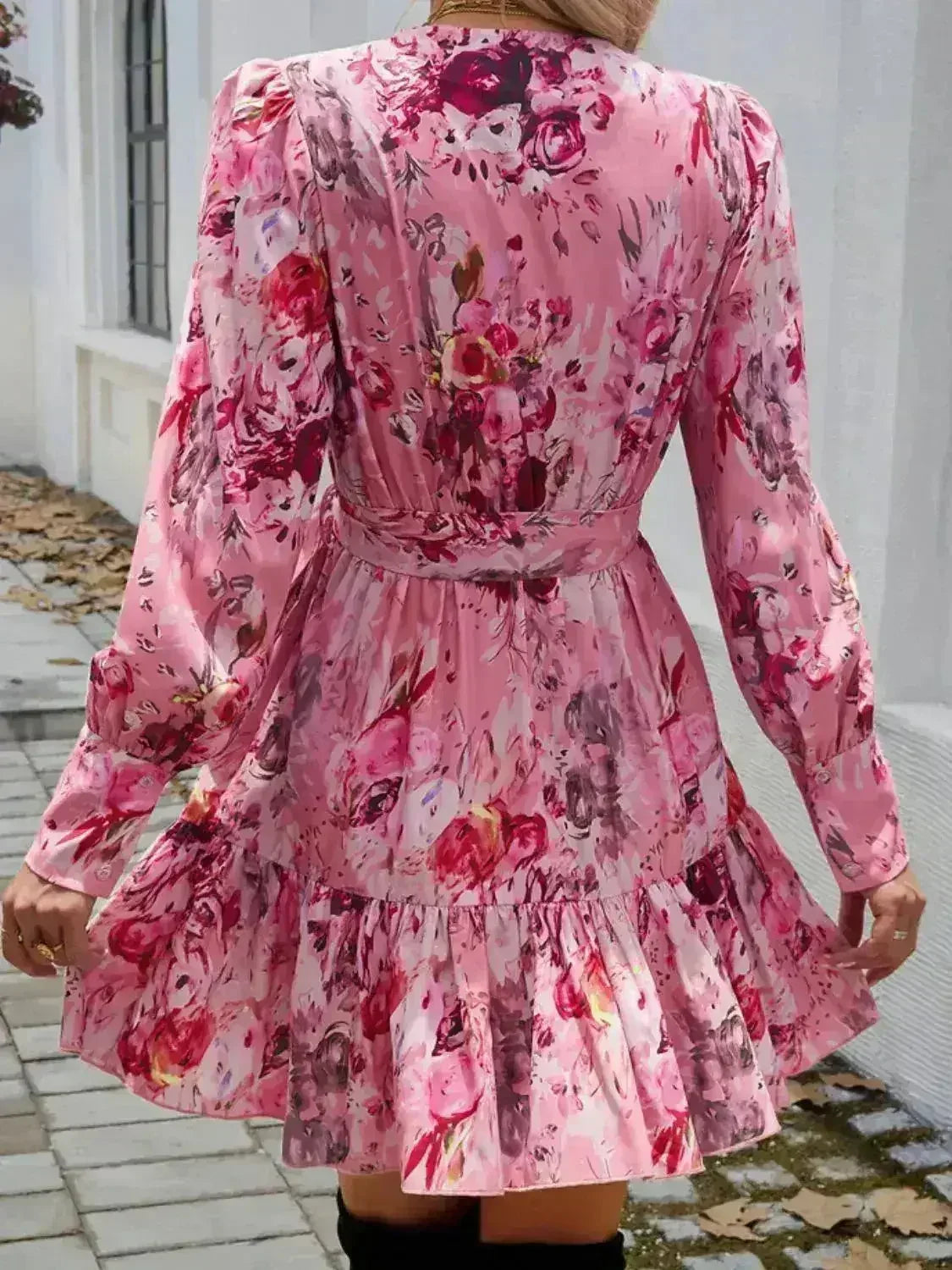 Devine Ruffled Long Sleeve Mini Dress – Femstylo - Femstylo