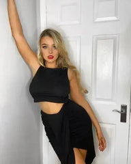 Medium Length Irregular Vest Dress - Femstylo