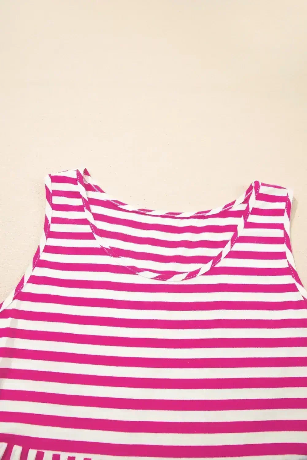 Black Stripe U Neck Sleeveless Loose Fit Mini Dress - Femstylo