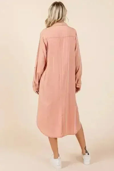 Mittoshop Button Down Long Sleeve Shirt Dress - Femstylo