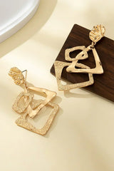 Gold Geometric Alloy Dangle Earrings – Femstylo