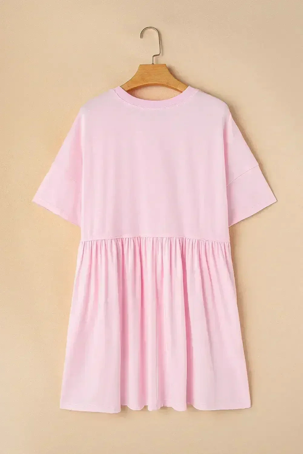 Sky Blue Solid Color Pocket Raw Edge Babydoll Dress - Femstylo