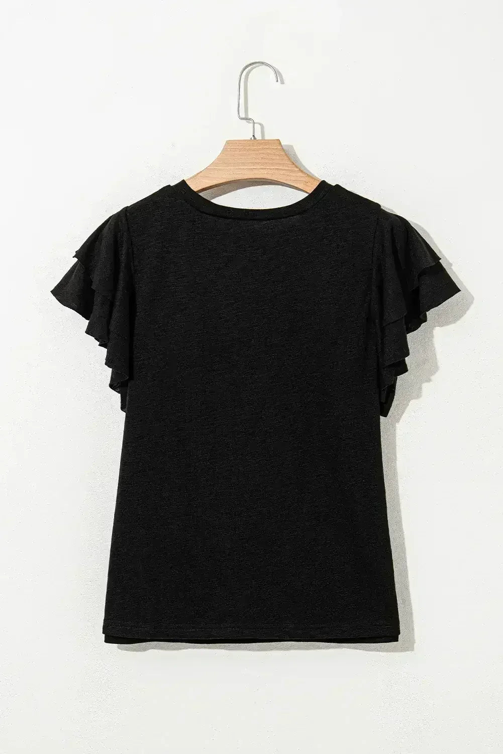 Dark Grey Ruffle Sleeve Plain Blouse | Femstylo - Femstylo
