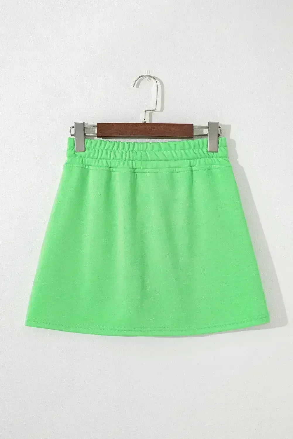 Black French Terry Drawstring Mini Skort with Pockets - Femstylo