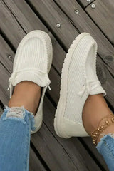 White Lace Up Casual Shoes - Femstylo