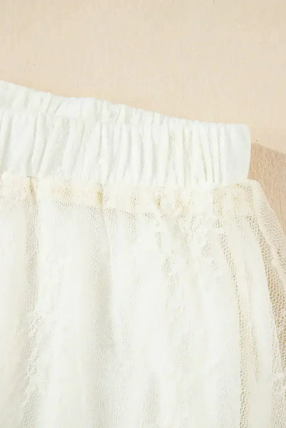 Beige Lace Cascading Tiered High Waist Maxi Skirt - Femstylo