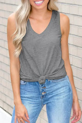 V Neck Racerback Tank Top with Pocket - Femstylo