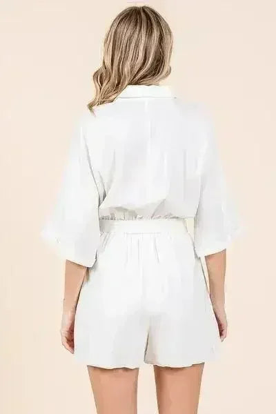 Mittoshop Tie Waist Half Sleeve Romper - Femstylo