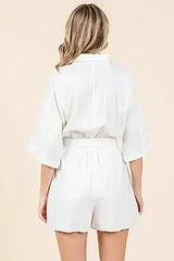 Mittoshop Tie Waist Half Sleeve Romper - Femstylo