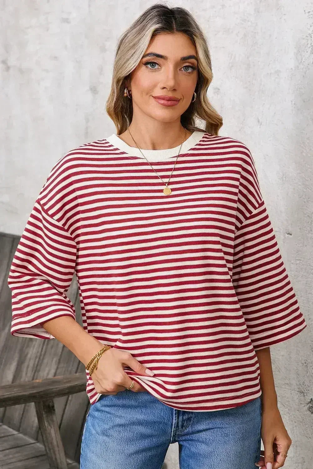 Black Stripe Bowknot Backless T-Shirt - Femstylo