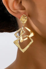 Gold Geometric Alloy Dangle Earrings – Femstylo