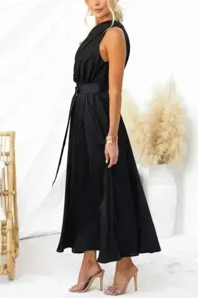 Ruched Single Shoulder Sleeveless Dress - Femstylo